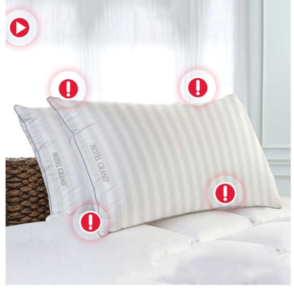 Hotel Grand softy around feather &down pillow queen 2 pack - Picture 1 of 2